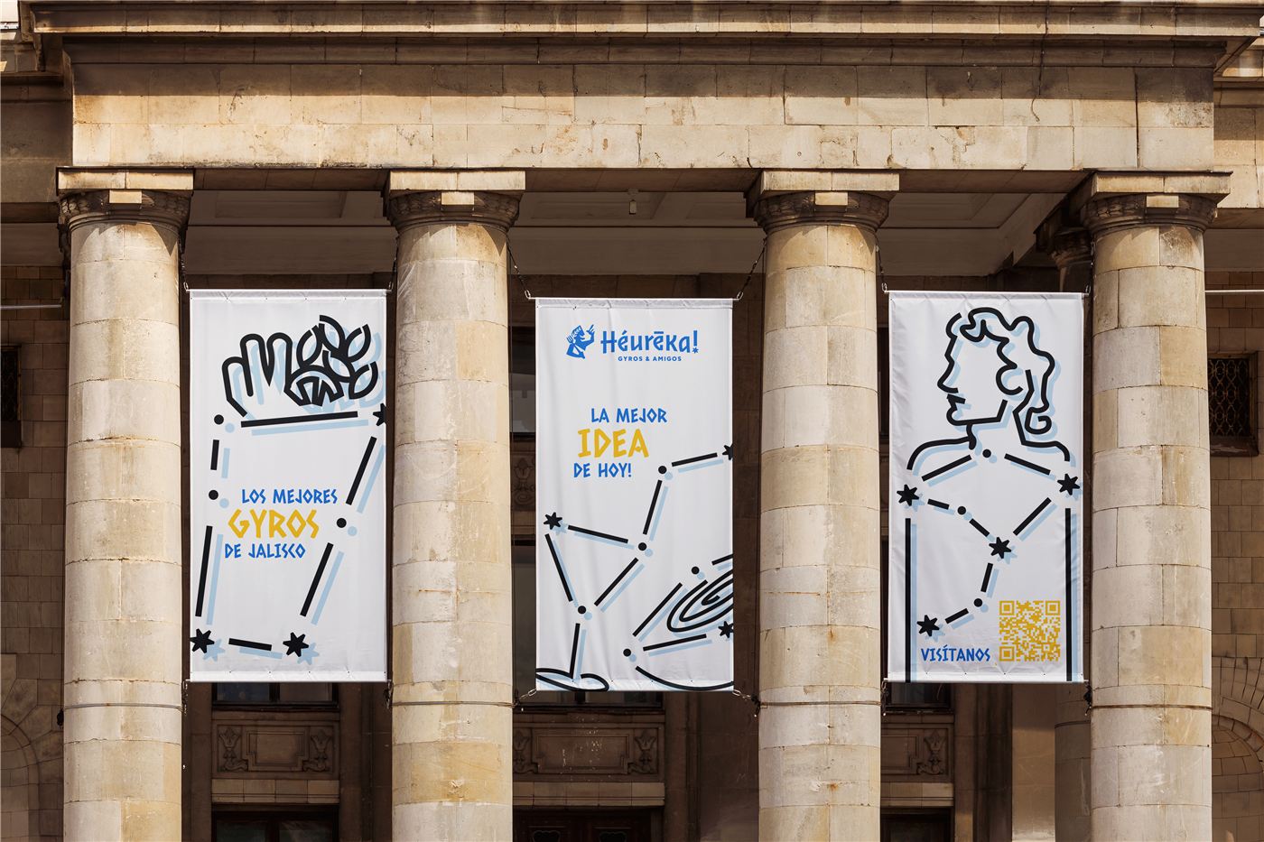 Logotipo Héurēka en columnas