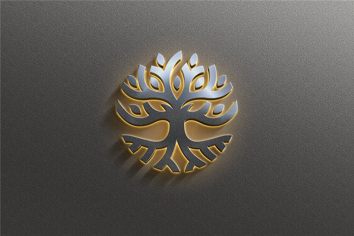 Logotipo Sentara en metal