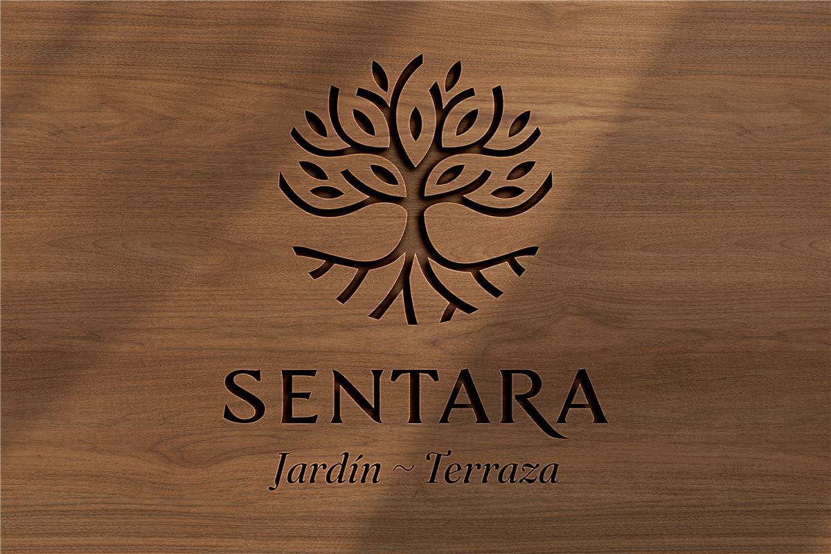 Logotipo Sentara en madera